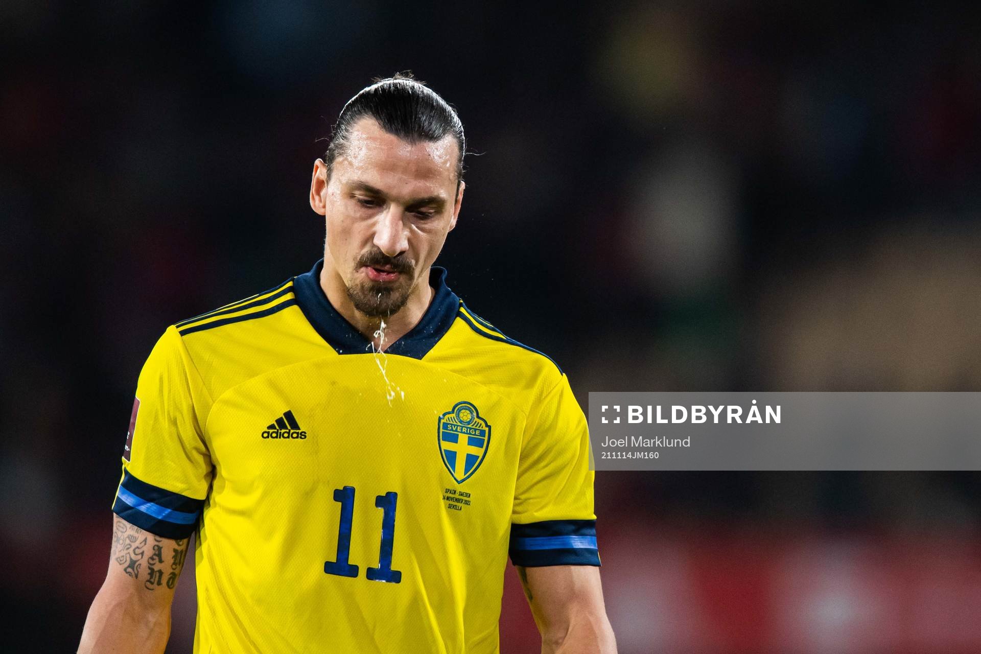 Zlatan Ibrahimovic of Sweden looks dejected