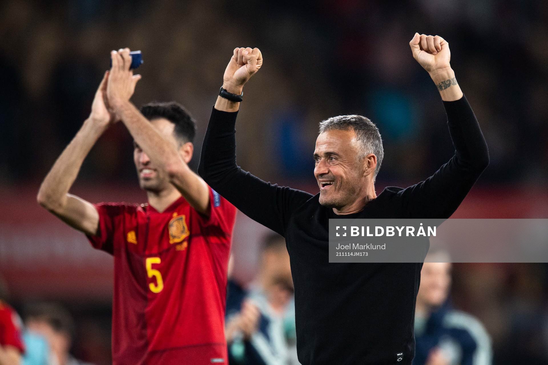 Head coach Luis Enrique of Spain celebrates