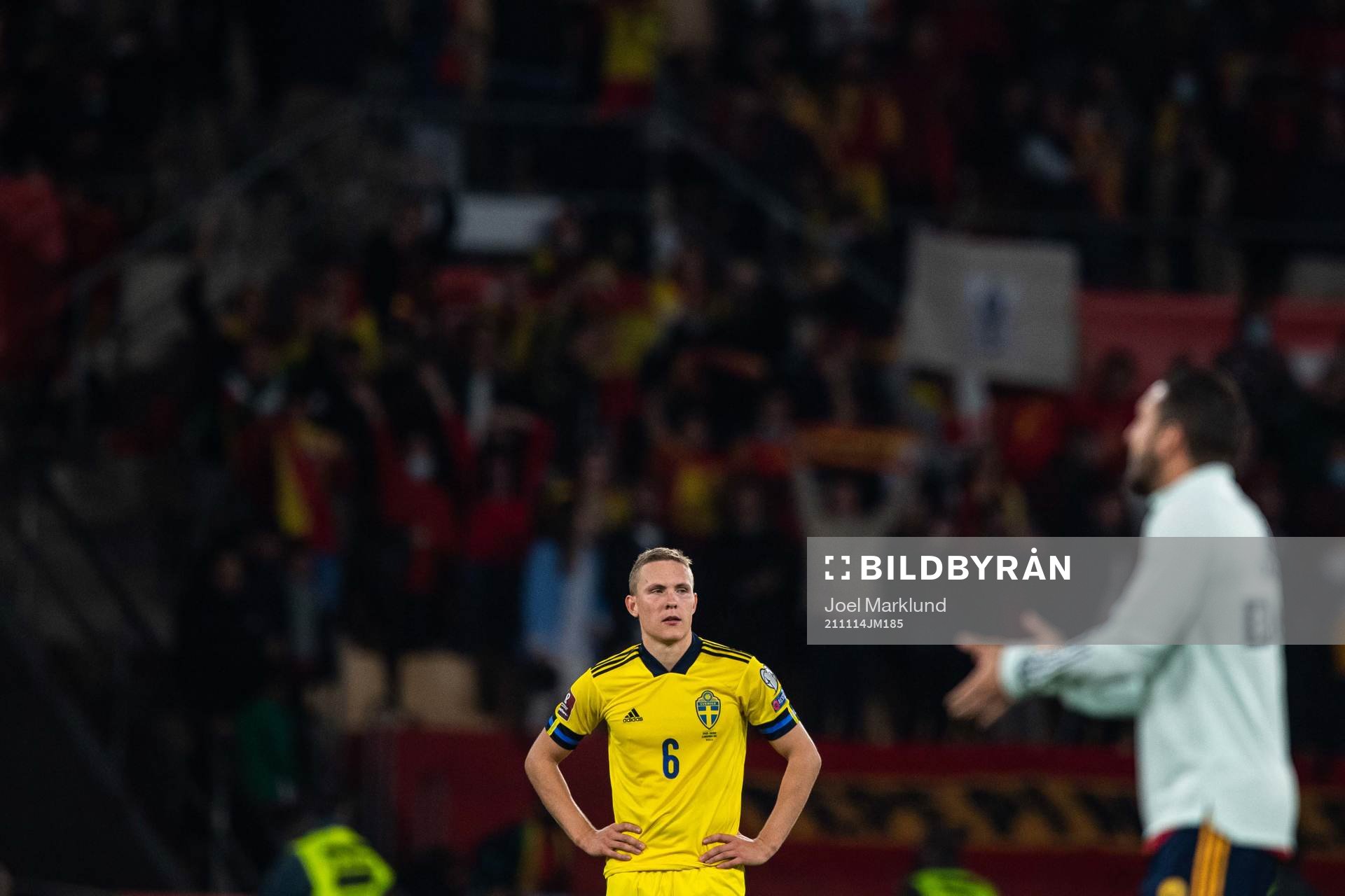 Ludwig Augustinsson of Sweden looks dejected