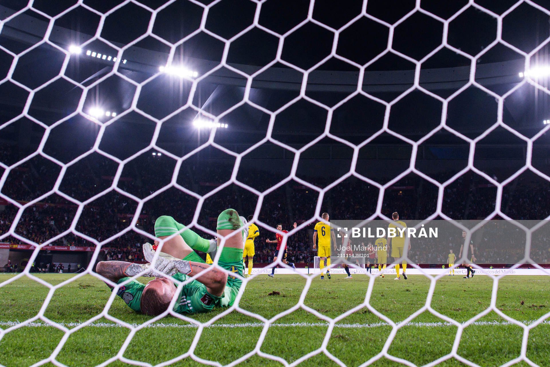 Goalkeeper Robin Olsen of Sweden looks dejected