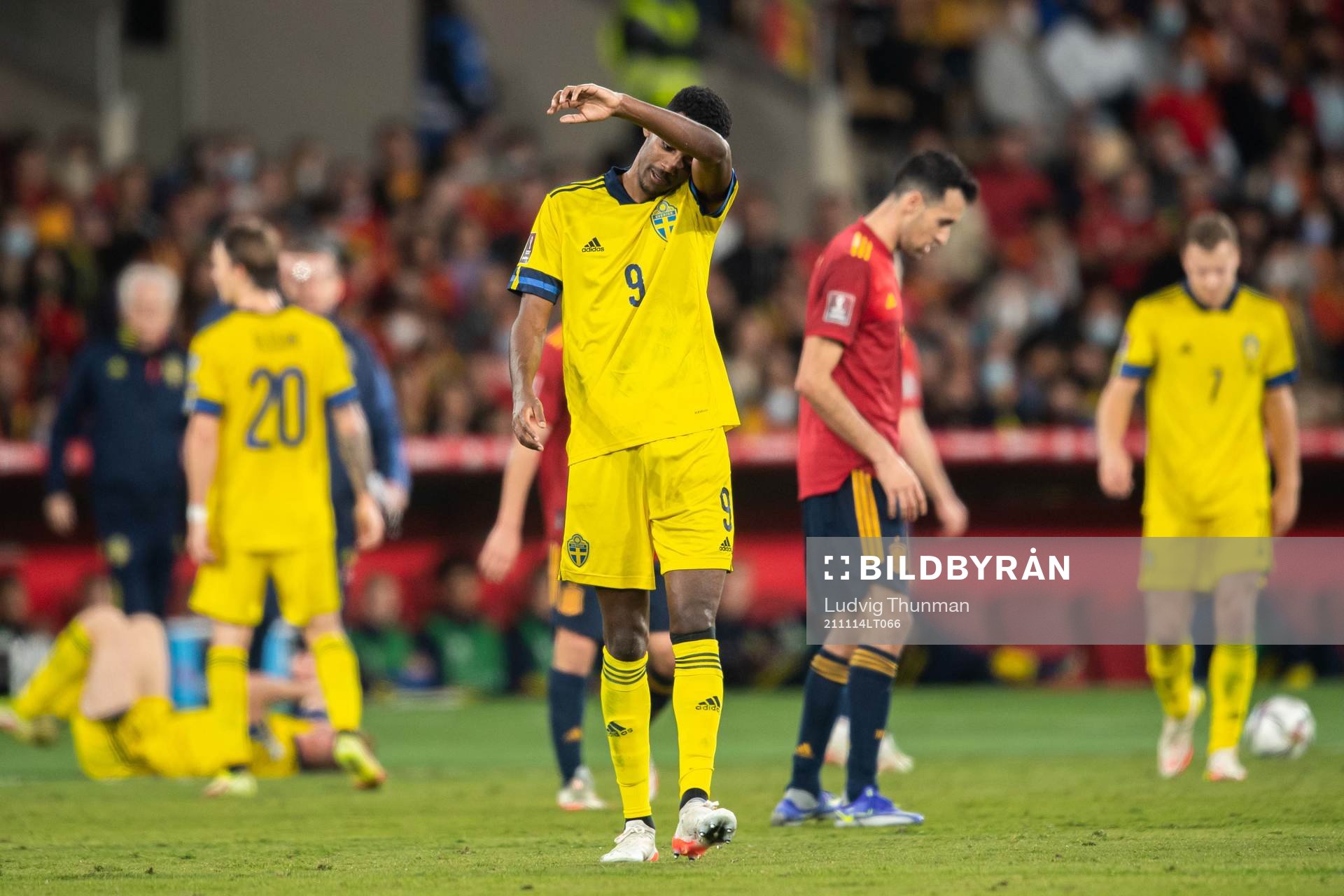 Alexander Isak of Sweden looks dejected