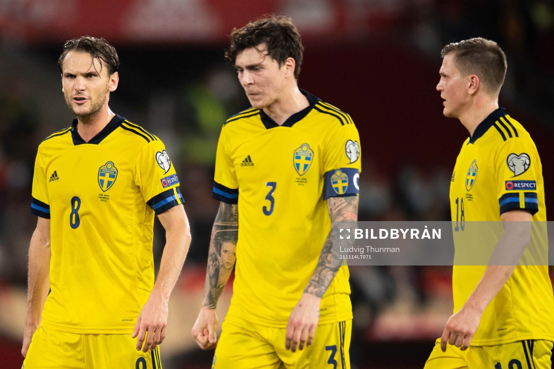 Albin Ekdal, Victor Nilsson Lindelöf and Joakim Nilsson of