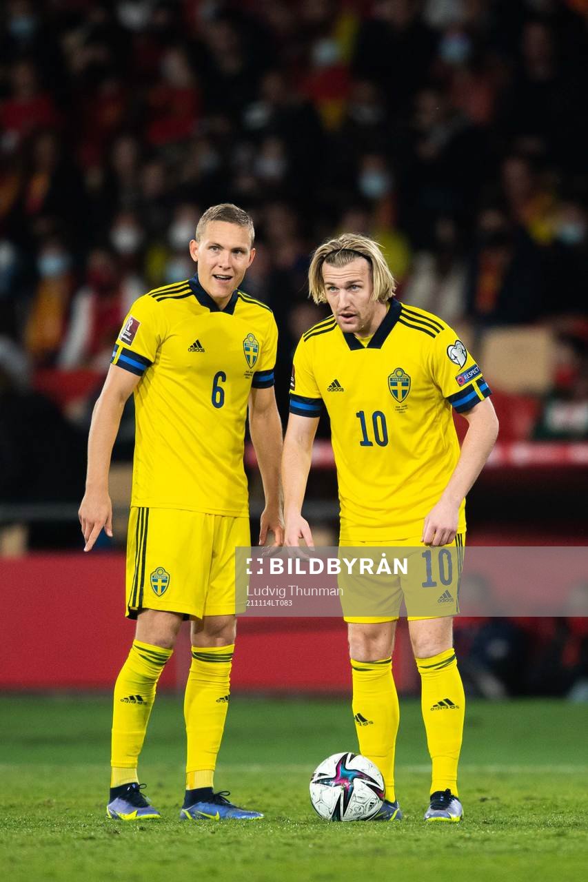 Ludwig Augustinsson and Emil Forsberg of Sweden