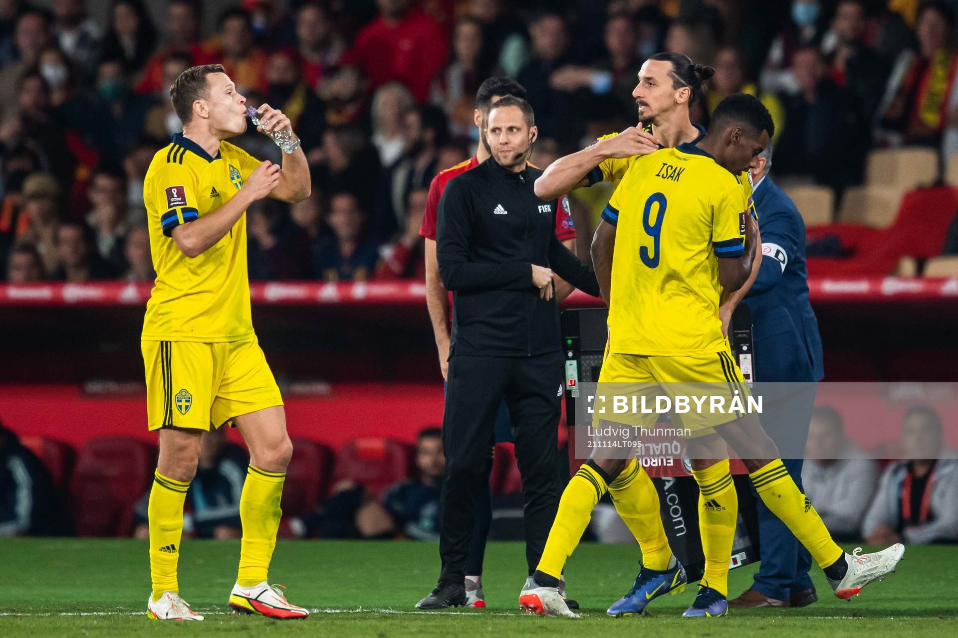 Viktor Claesson, Zlatan Ibrahimovic and Alexander Isak of