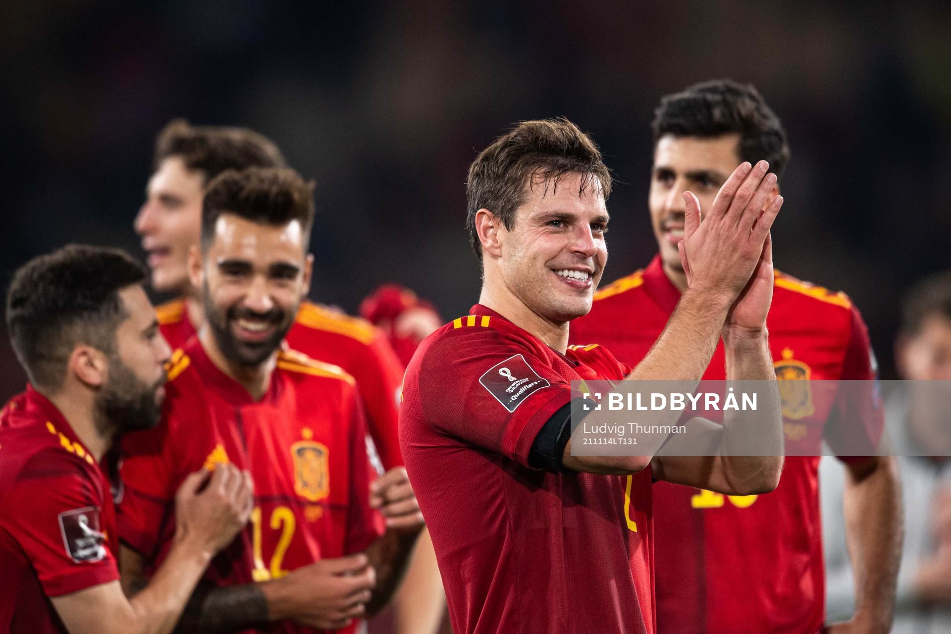 Cesar Azpilicueta of Spain celebrates