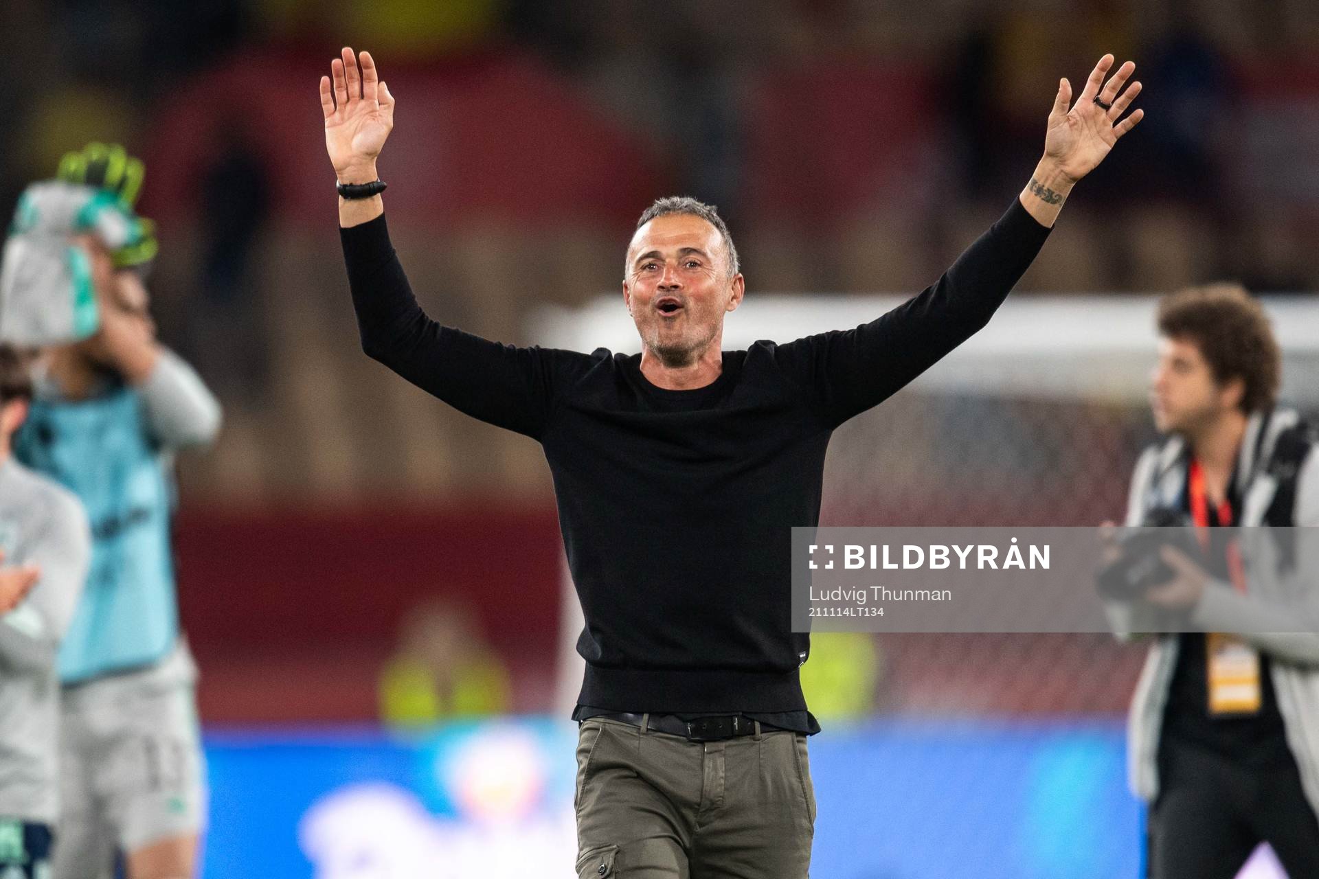 Head coach Luis Enrique of Spain celebrates