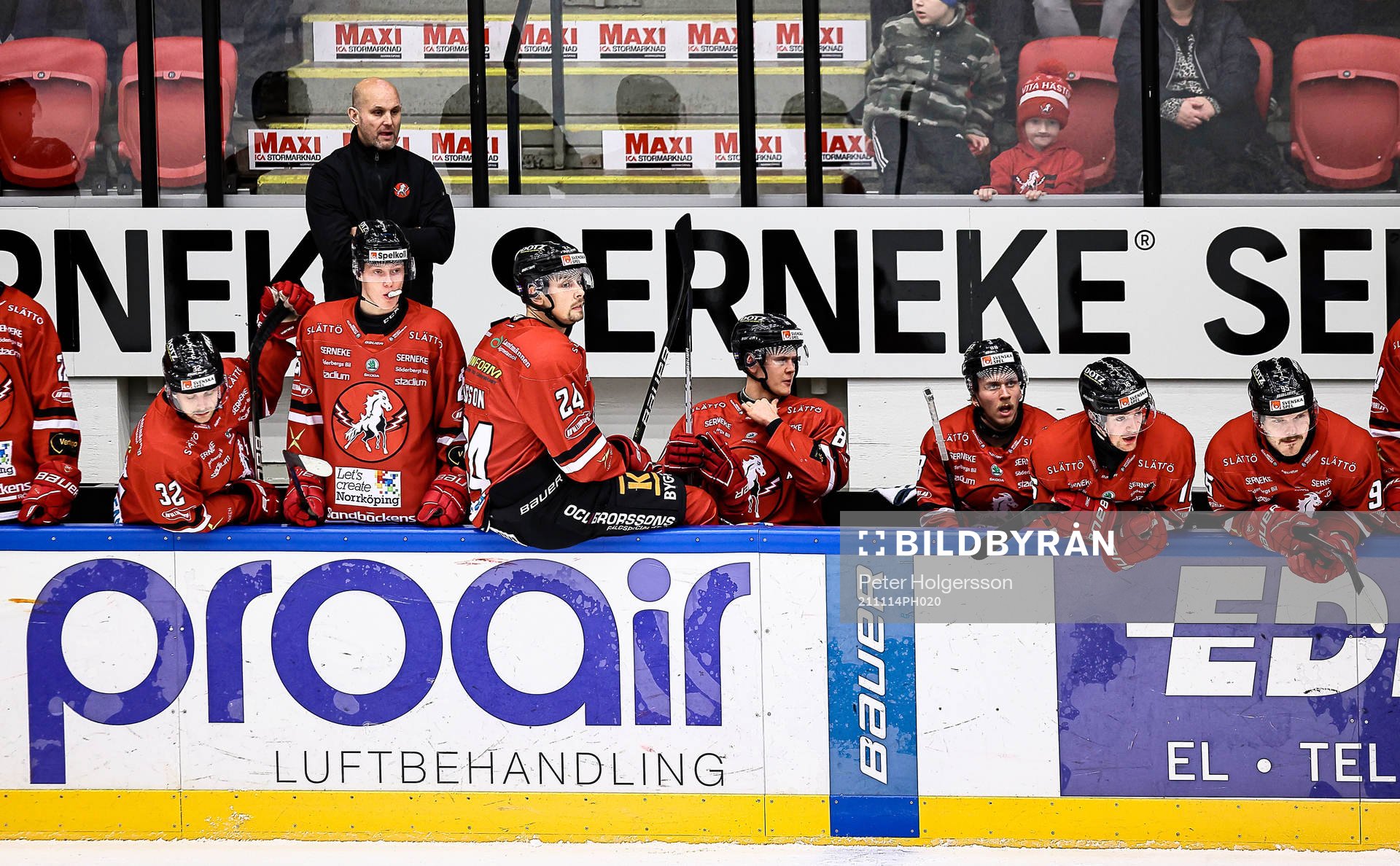 Vita Hästens bås med tränare Tony Zabel