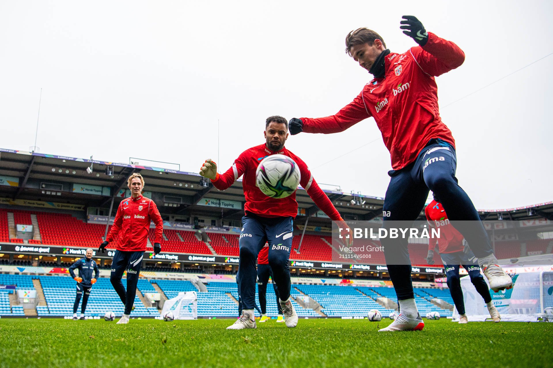 Goalkeeper Sten Grytebust and Anders Trondsen of the