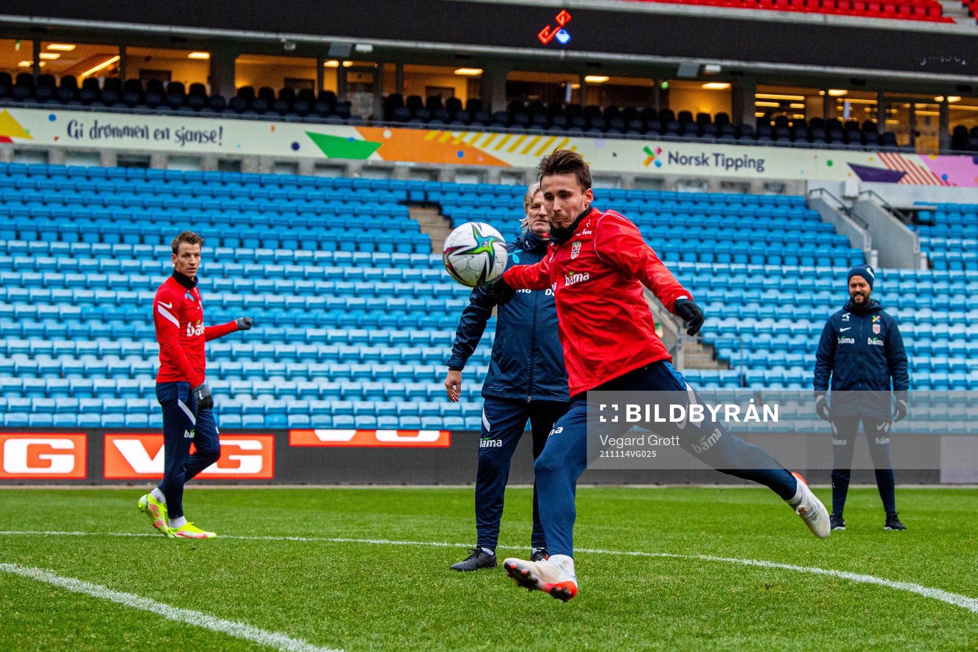 Anders Trondsen of the Norwegian national football team during a training session on November 14, 2021 in Oslo. 