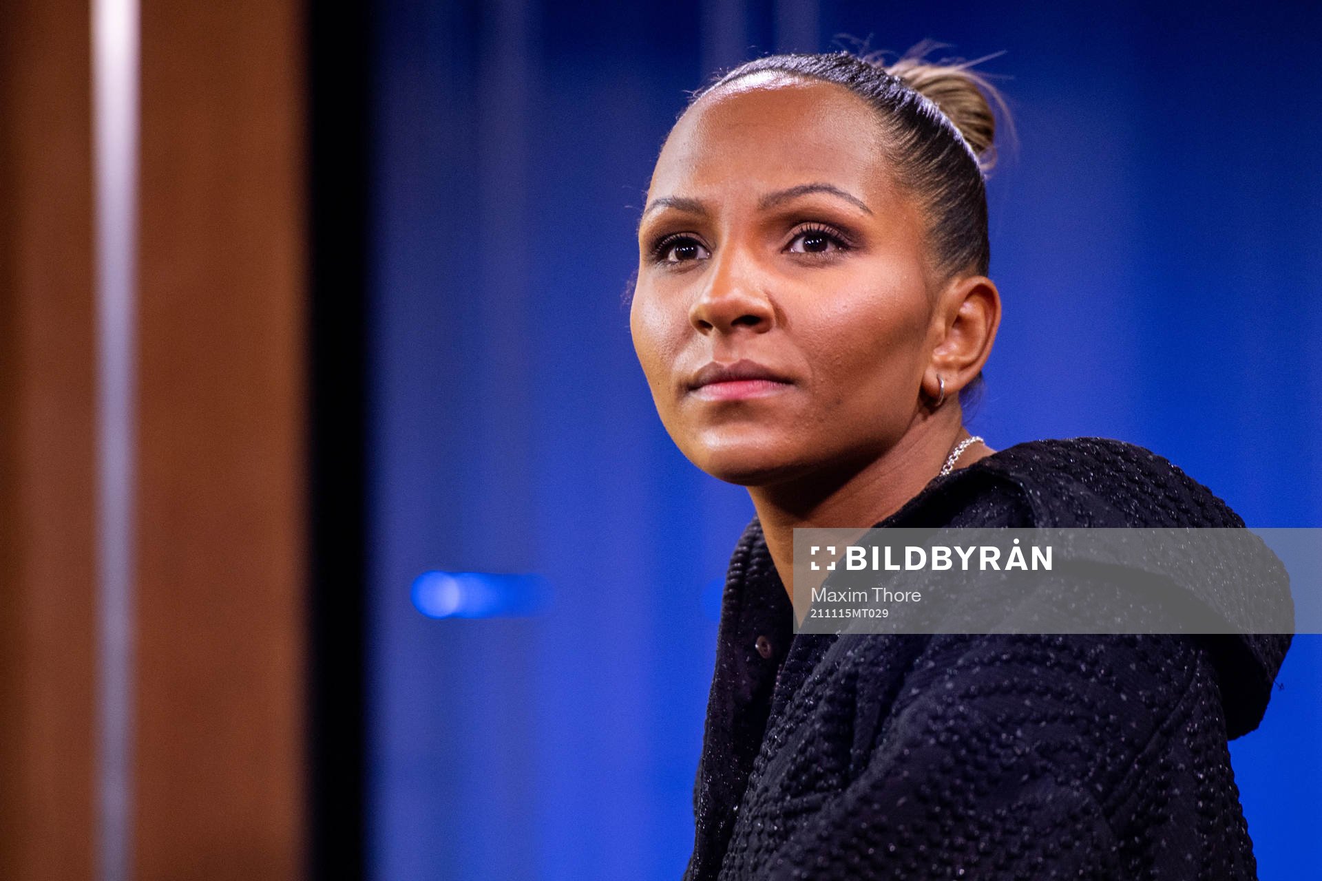 Madelen Janogy, Hammarby IF, vid presentationen av nomineringarna för priset Årets forward under Damallsvenskans bästa den 15 november 2021 i Stockholm.