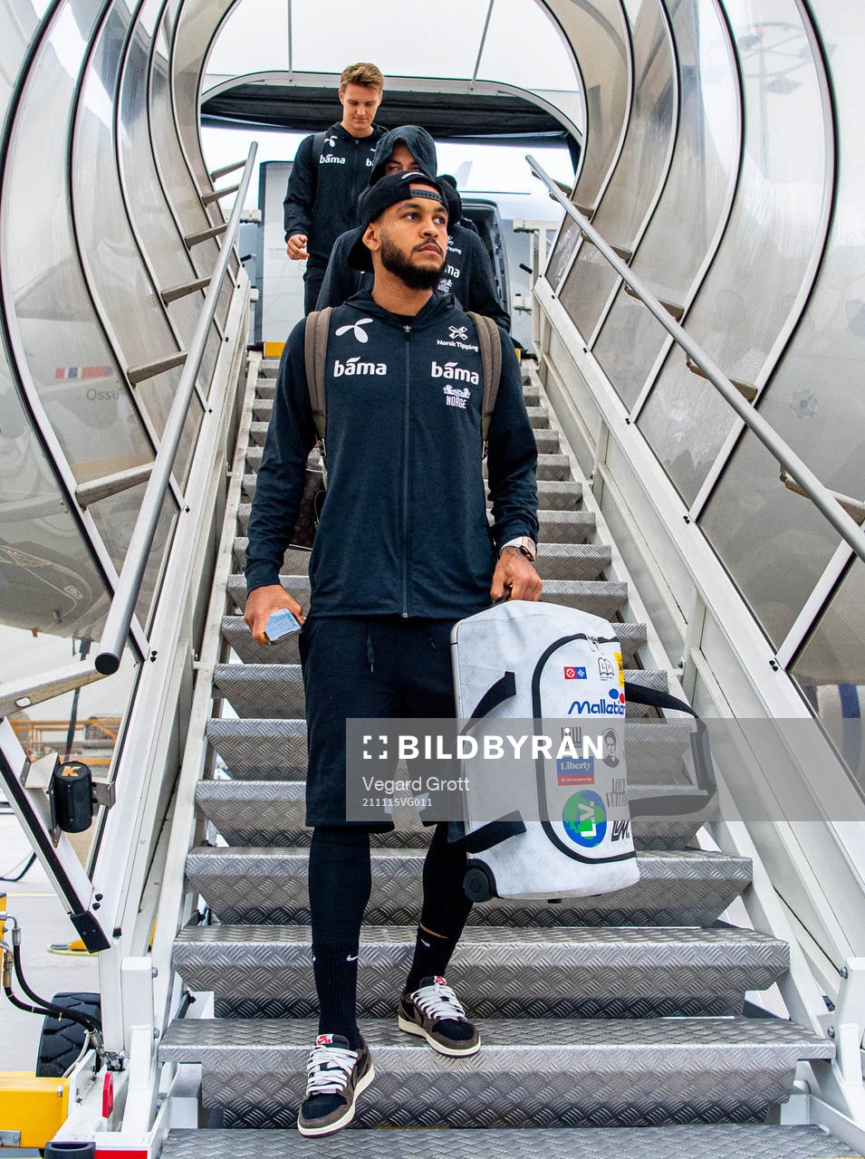 Joshua King of the Norwegian national football team arrives