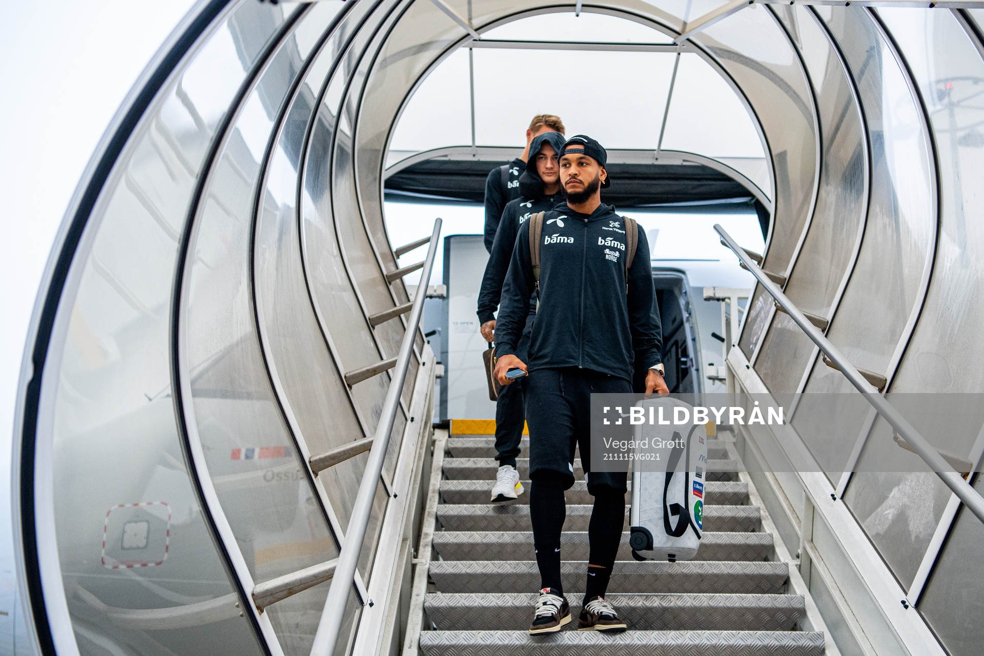 Joshua King of the Norwegian national football team arrives