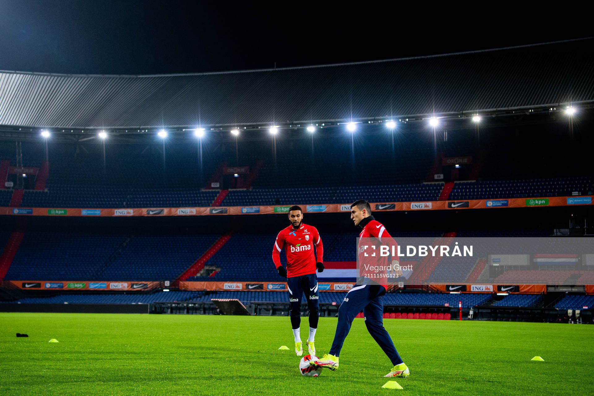 Joshua King and Mohamed Elyounoussi of the Norwegian