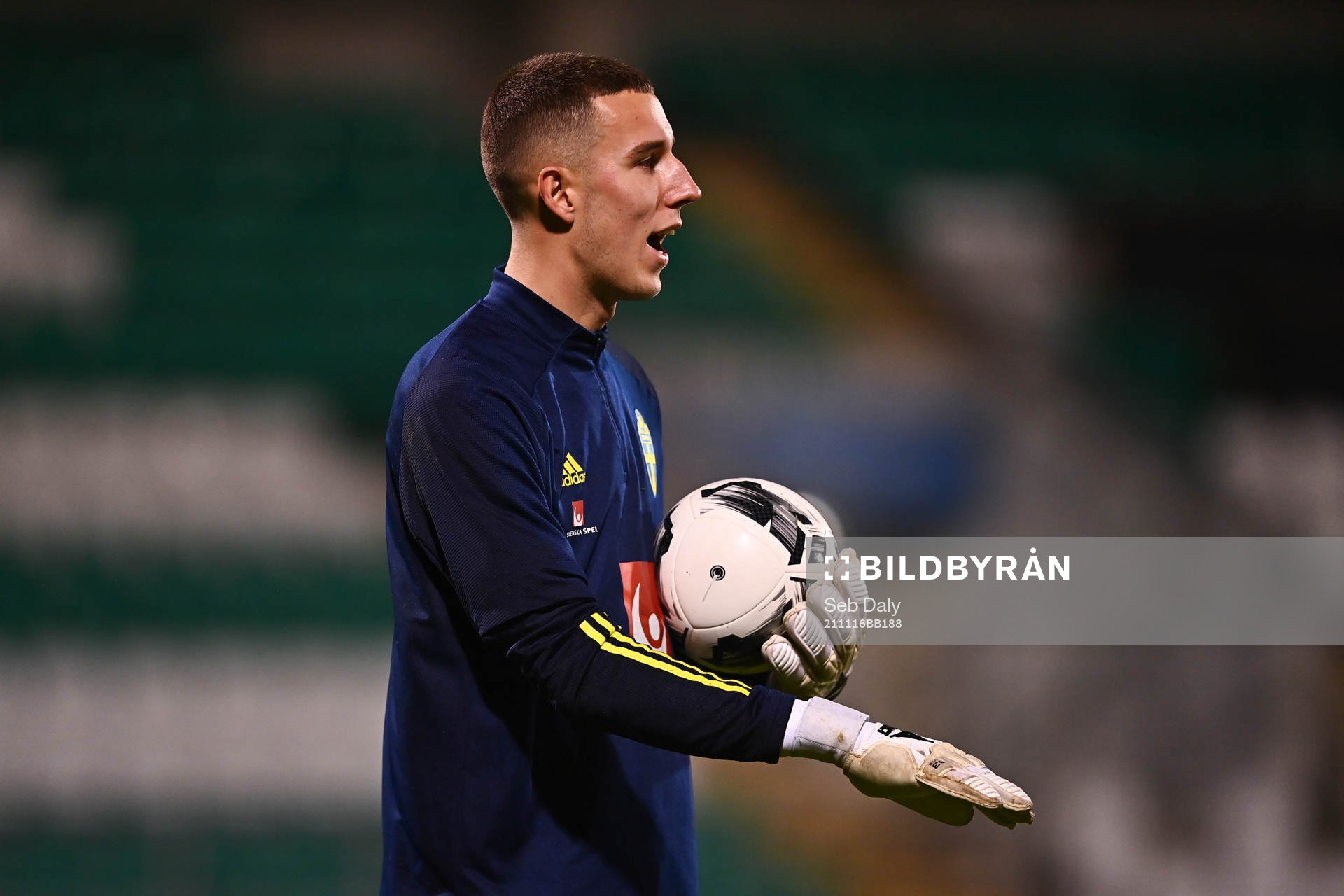 Goalkeeper Samuel Brolin of Sweden