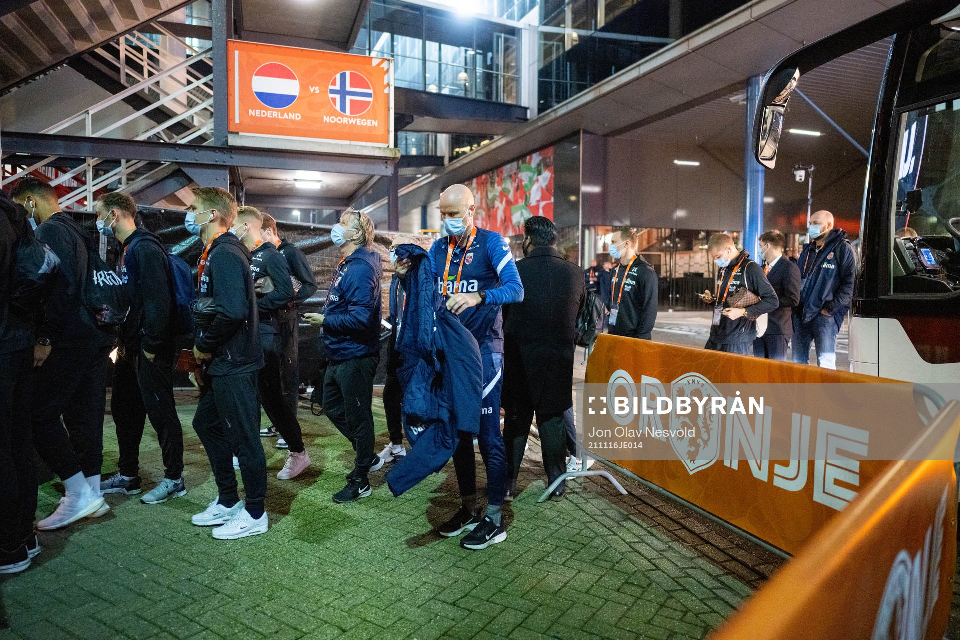 Ståle Solbakken, head coach of Norway, arrives