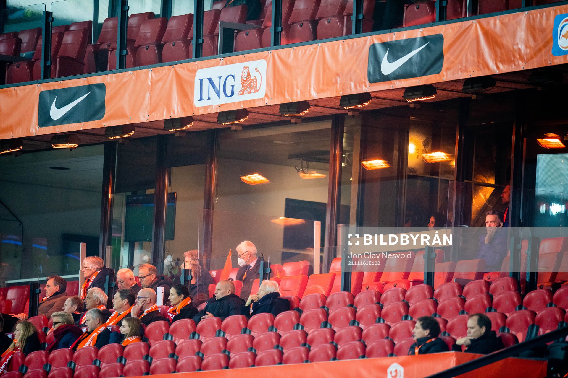 Louis van Gaal, head coach of Netherlands, in the stands