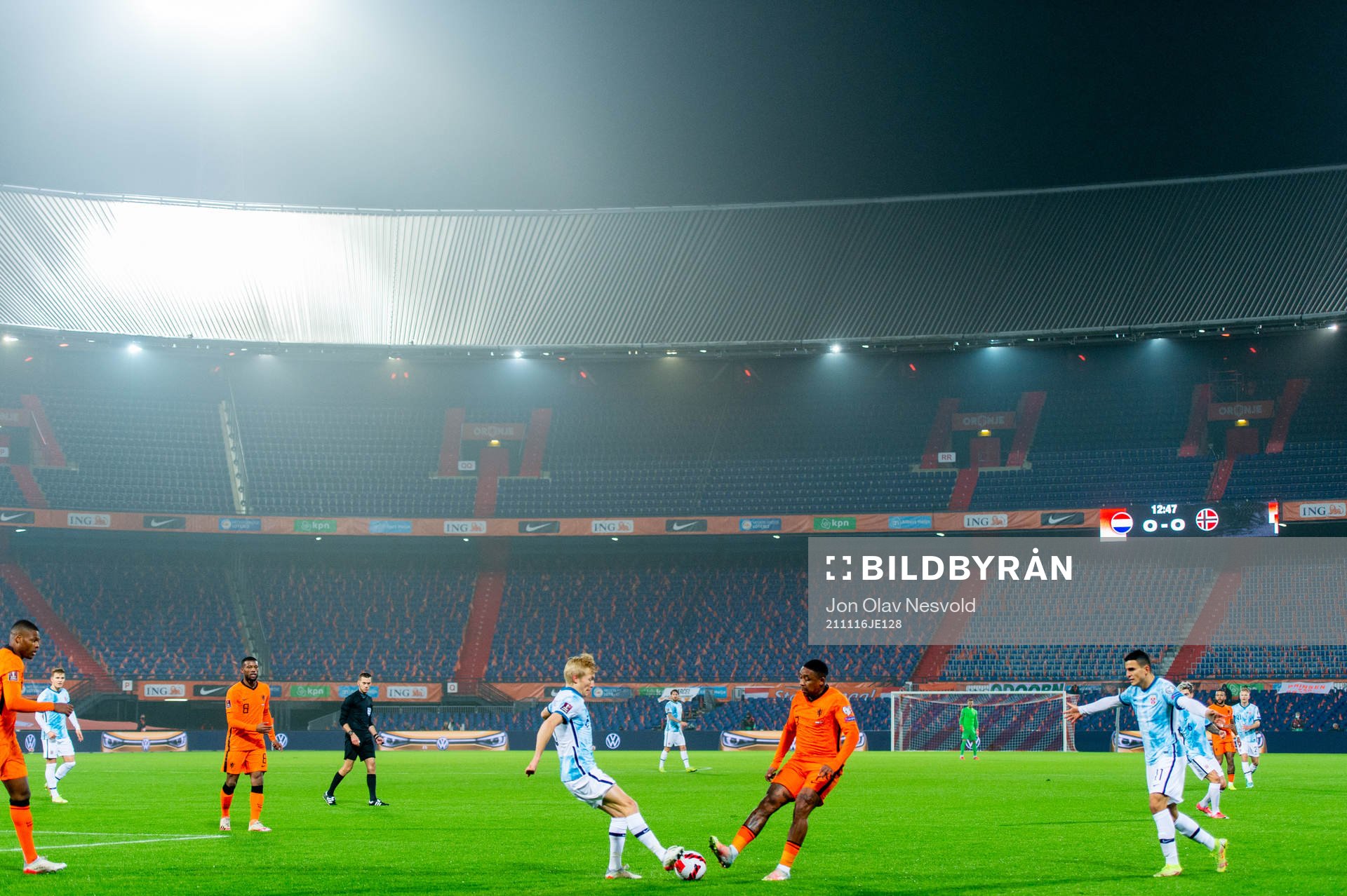 Birger Meling of Norway, Steven Bergwijn of Netherlands and