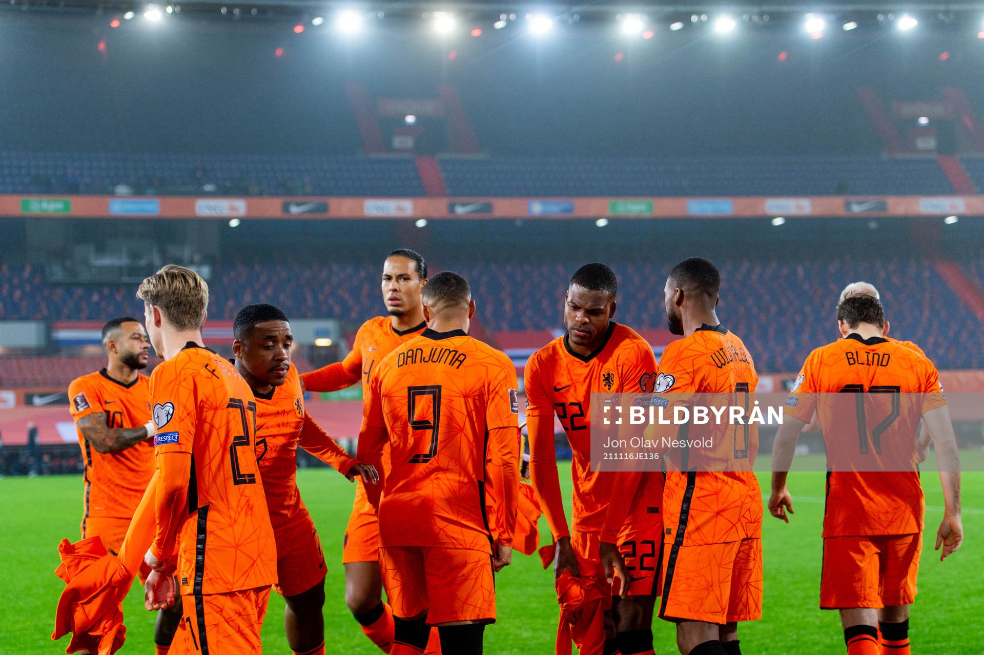 Memphis Depay, Steven Bergwijn, Virgil van Dijk and Denzel