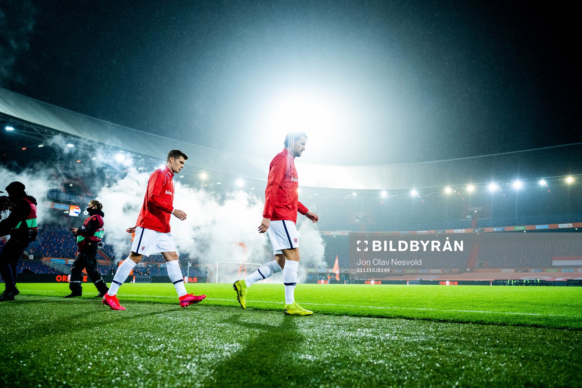 Alexander Sørloth and Stefan Strandberg of Norway