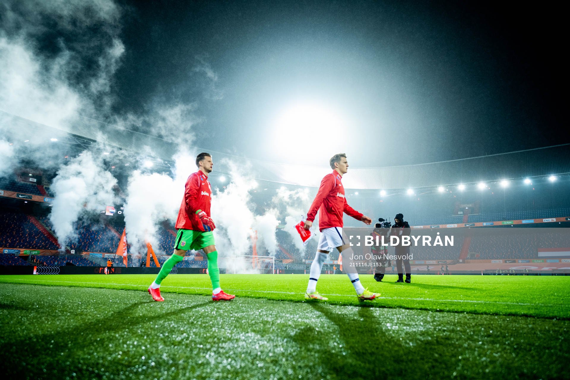 Goalkeeper Ørjan Håskjold Nyland and Martin Ødegaard of