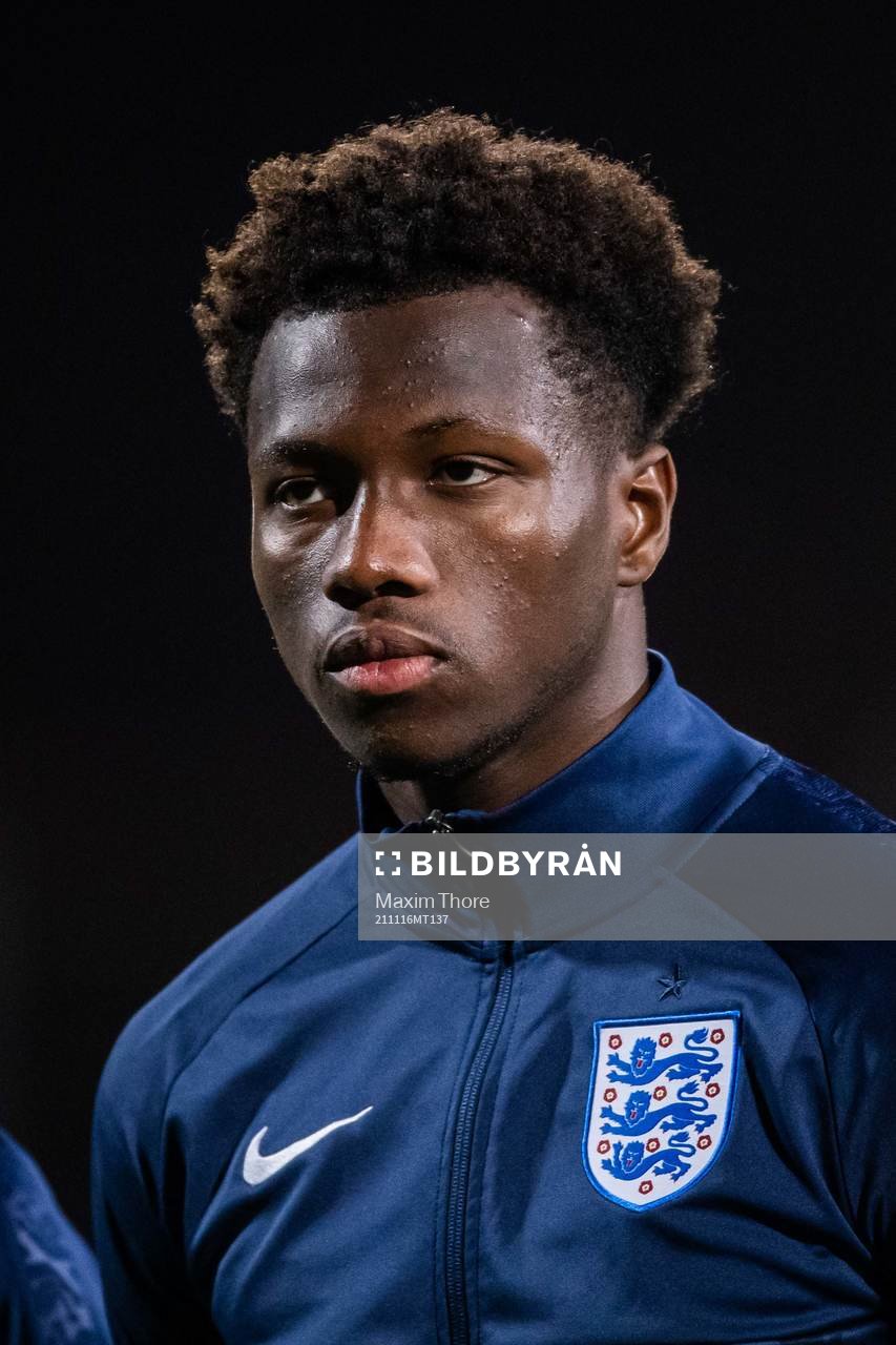 Daniel Oyegoke of England at lineup