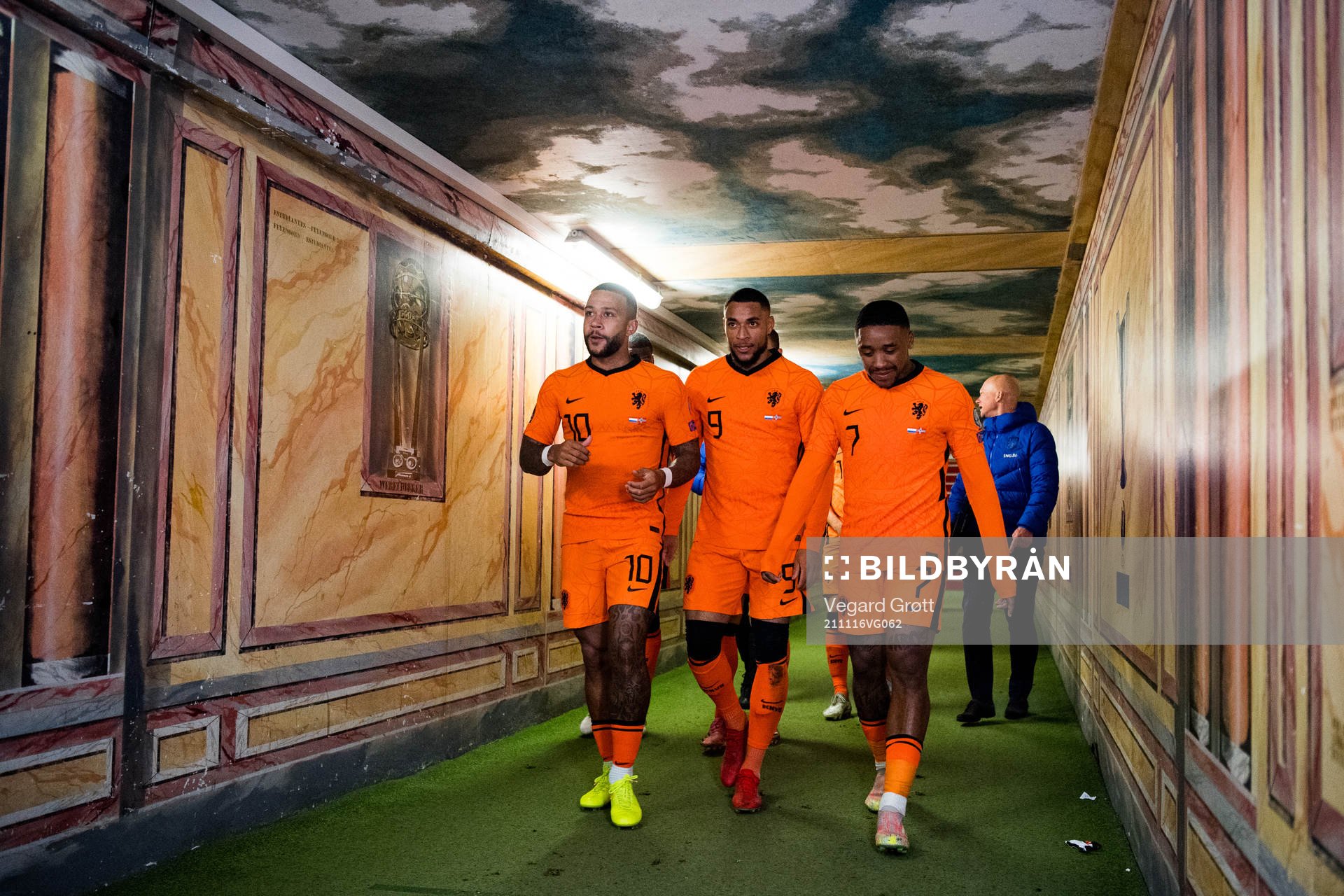 Memphis Depay, Arnaut Danjuma and Steven Bergwijn of