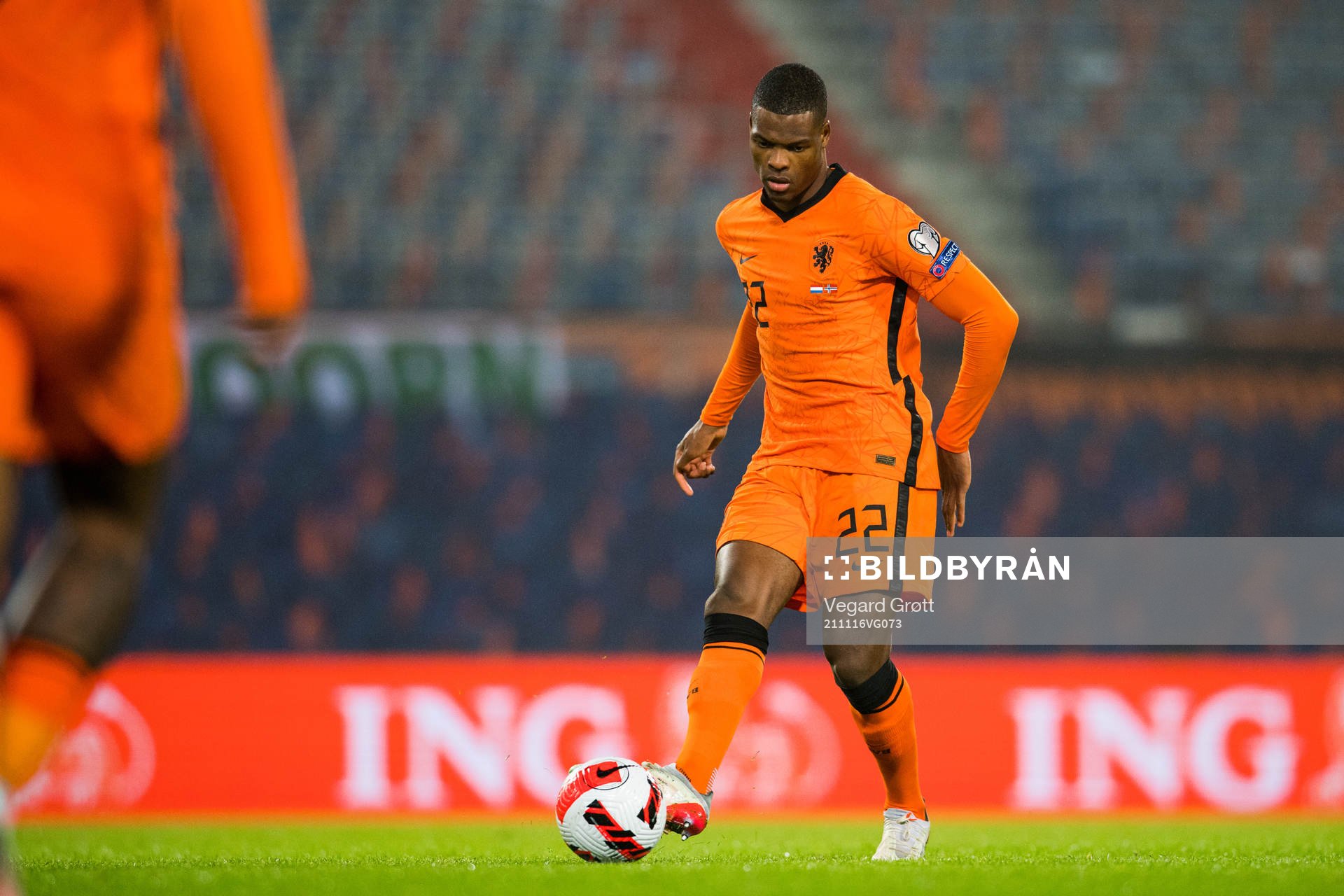 Denzel Dumfries of Netherlands