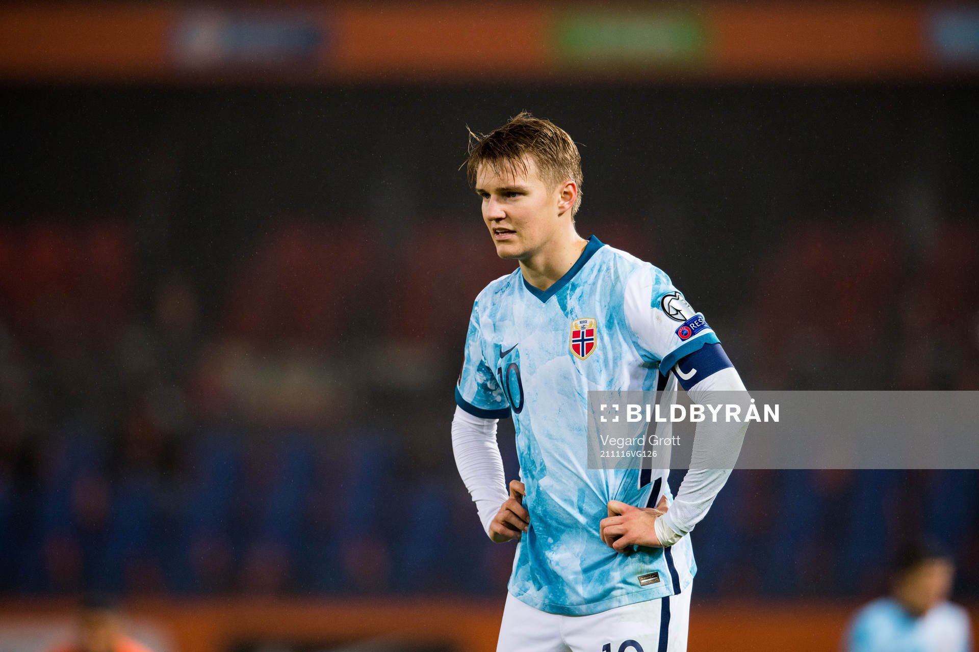 Martin Ødegaard of Norway looks dejected
