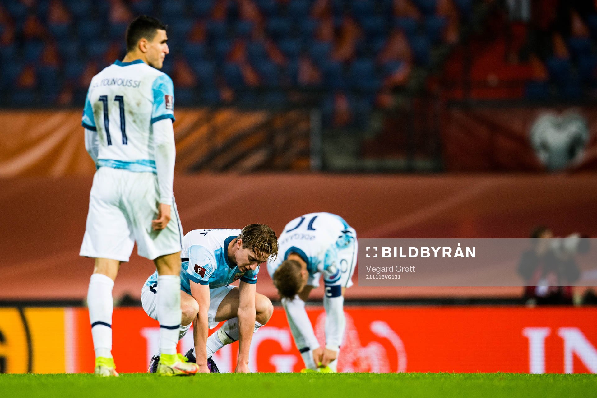 Kristian Thorstvedt of Norway looks dejected