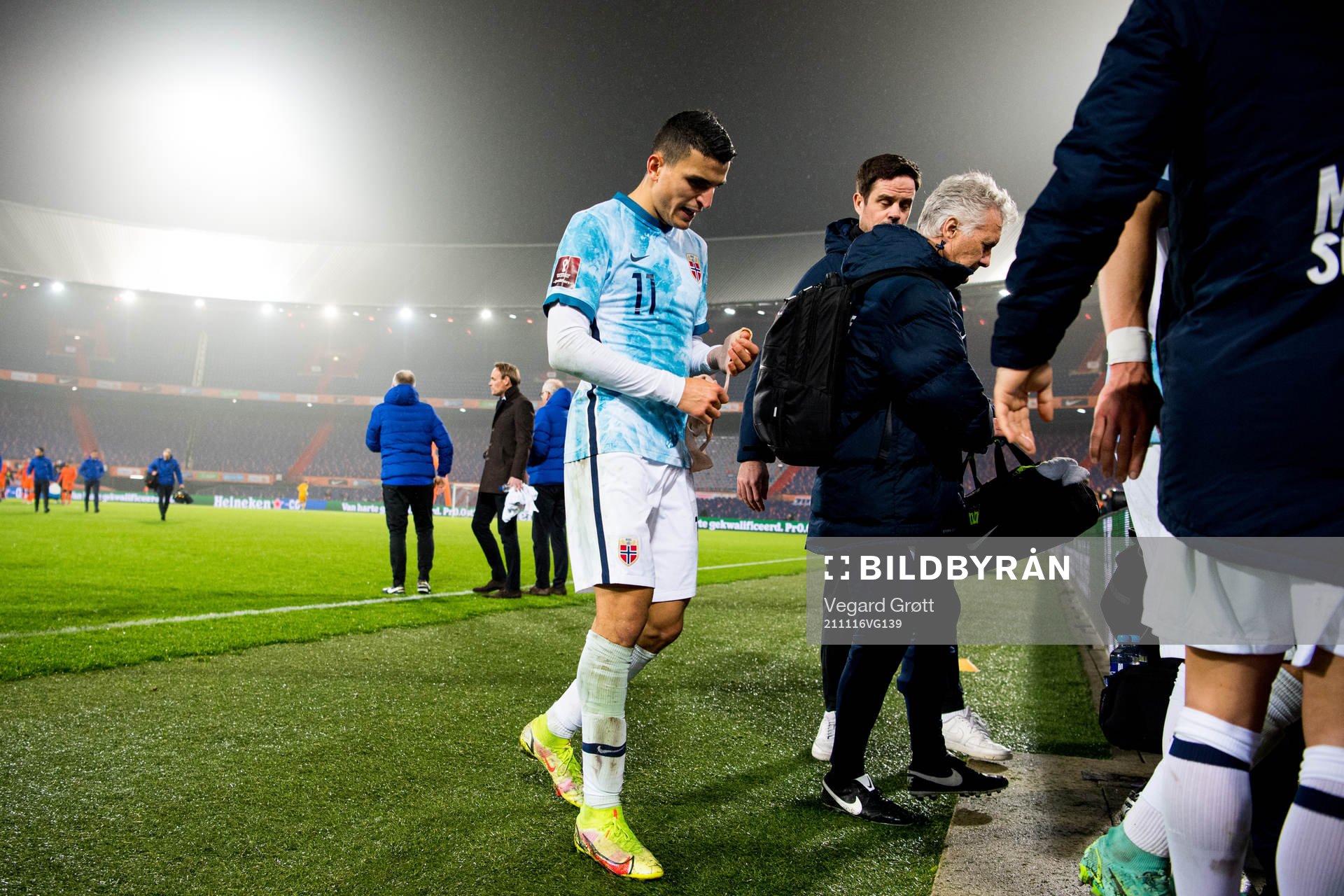 Mohamed Elyounoussi of Norway looks dejected