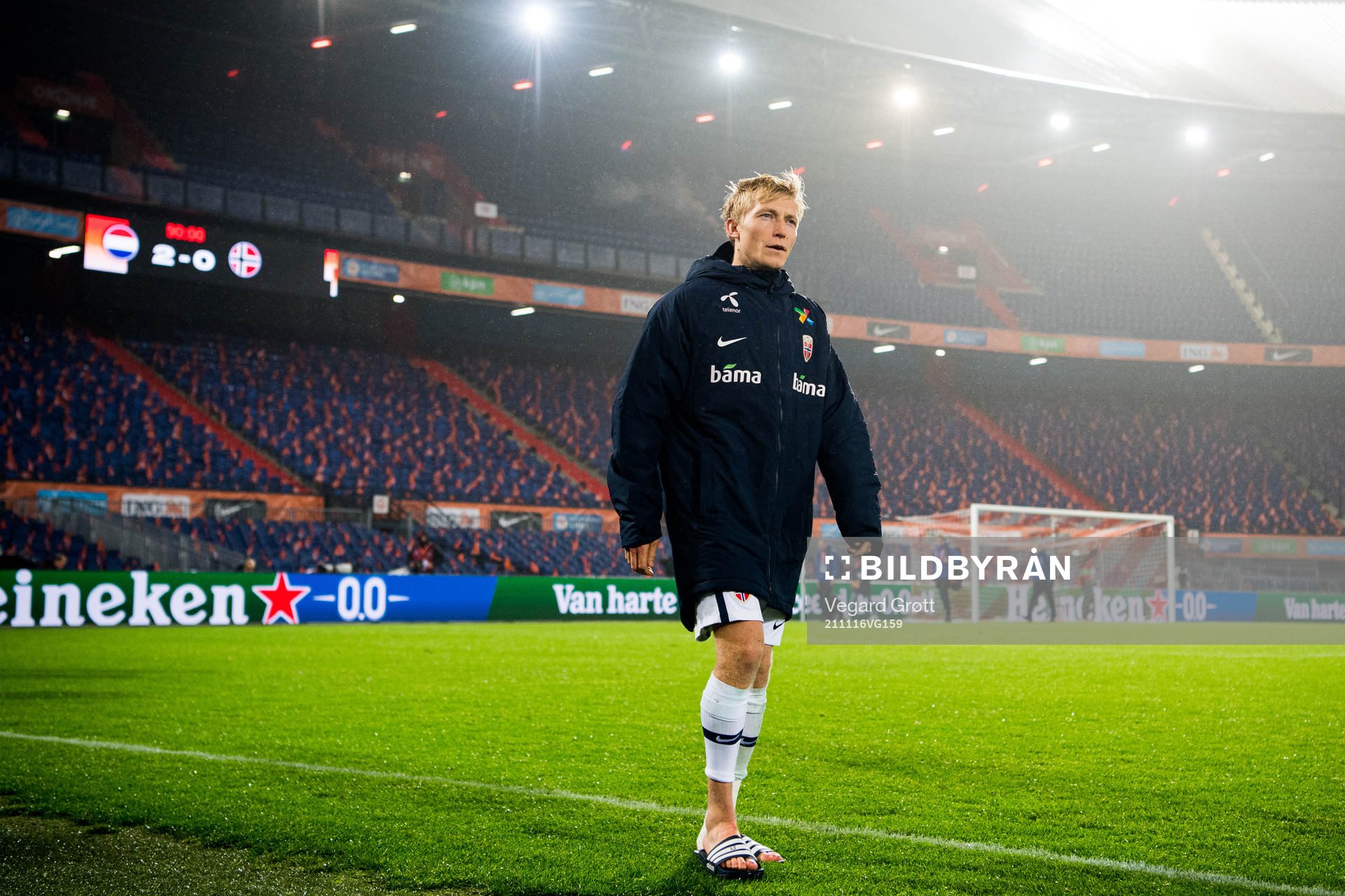 Birger Meling of Norway looks dejected