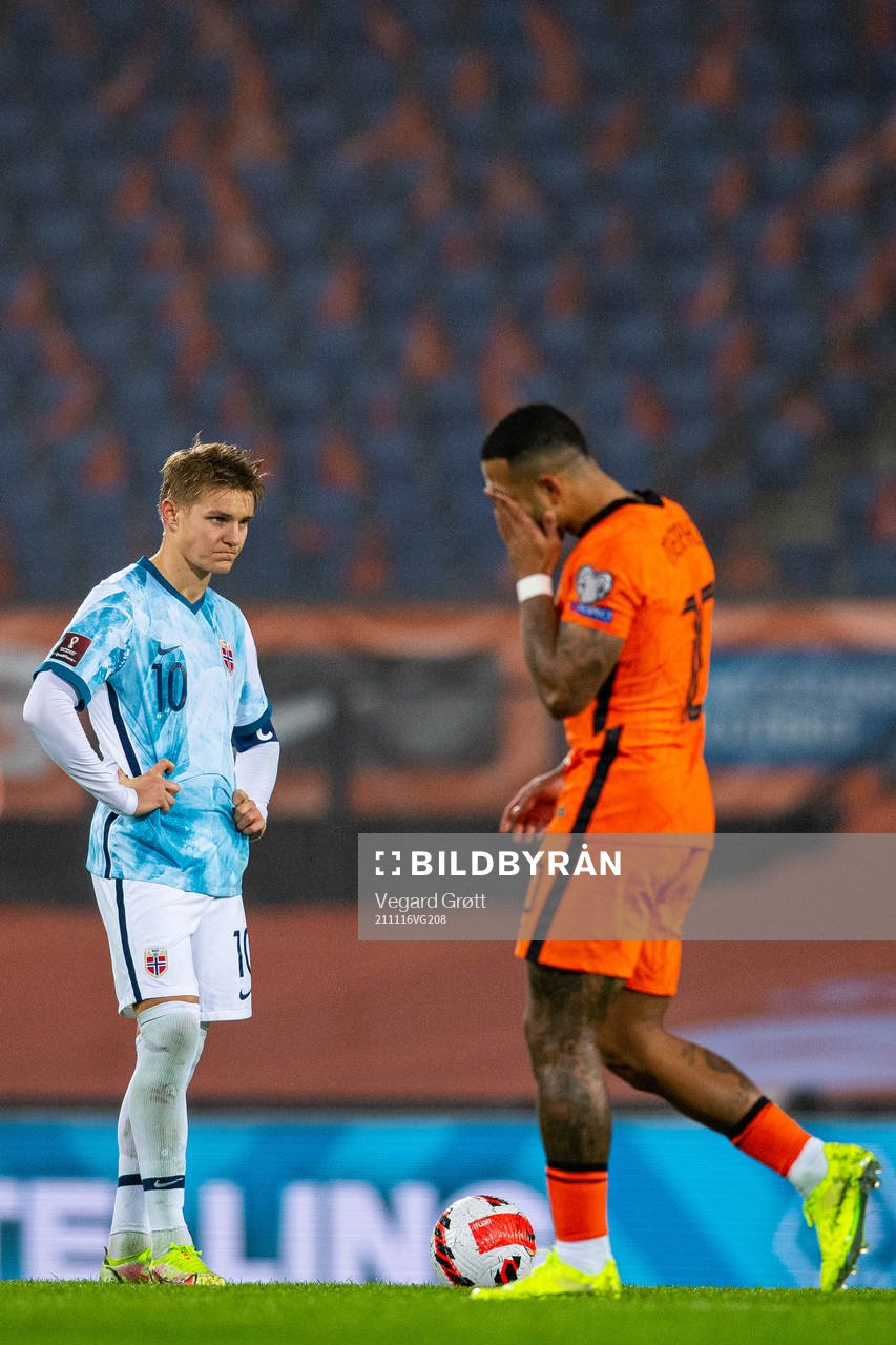 Martin Ødegaard of Norway looks dejected
