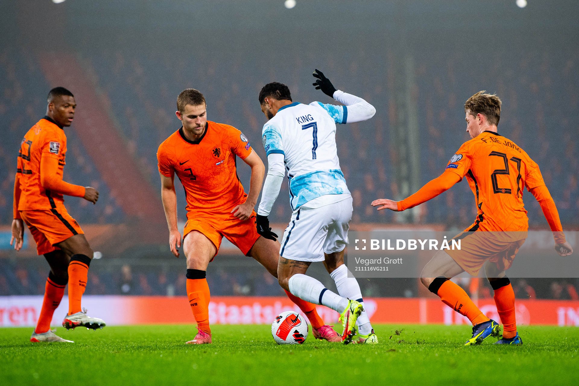 Denzel Dumfries, Matthijs de Ligt and Frenkie de Jong of