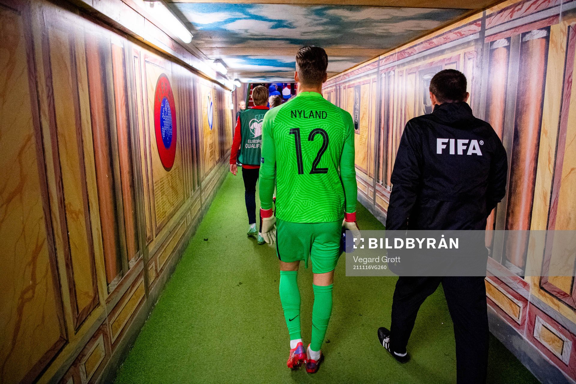 Goalkeeper Ørjan Håskjold Nyland of Norway at half-time