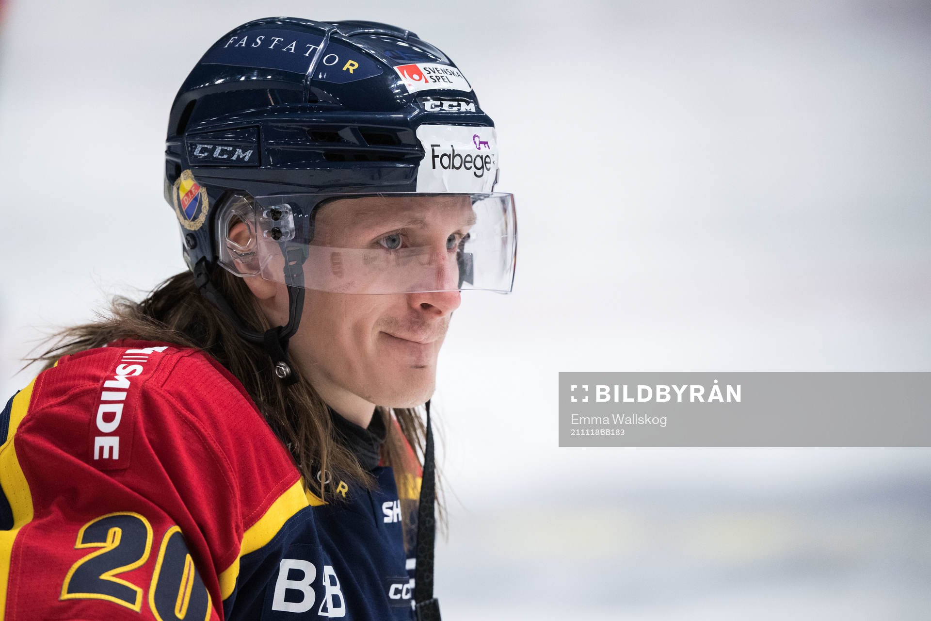 Djurgårdens Marcus Sörensen innan ishockeymatchen i SHL