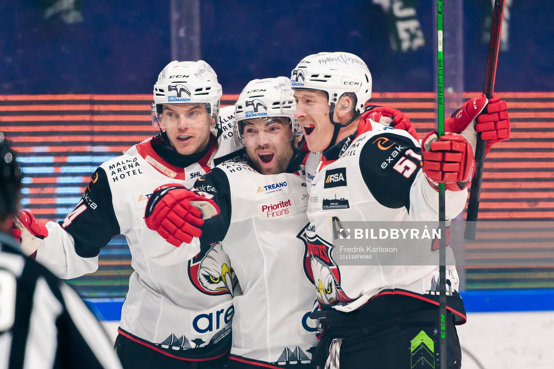 Malmö Redhawks Carl-Johan Lerby, Ponthus Westerholm och
