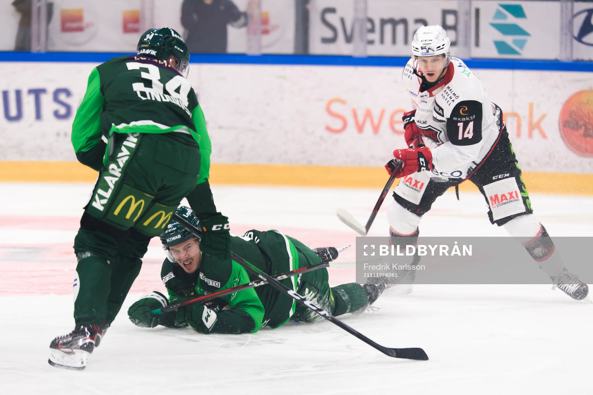 Färjestads Joakim Nygård och Malmö Redhawks Carl-Johan