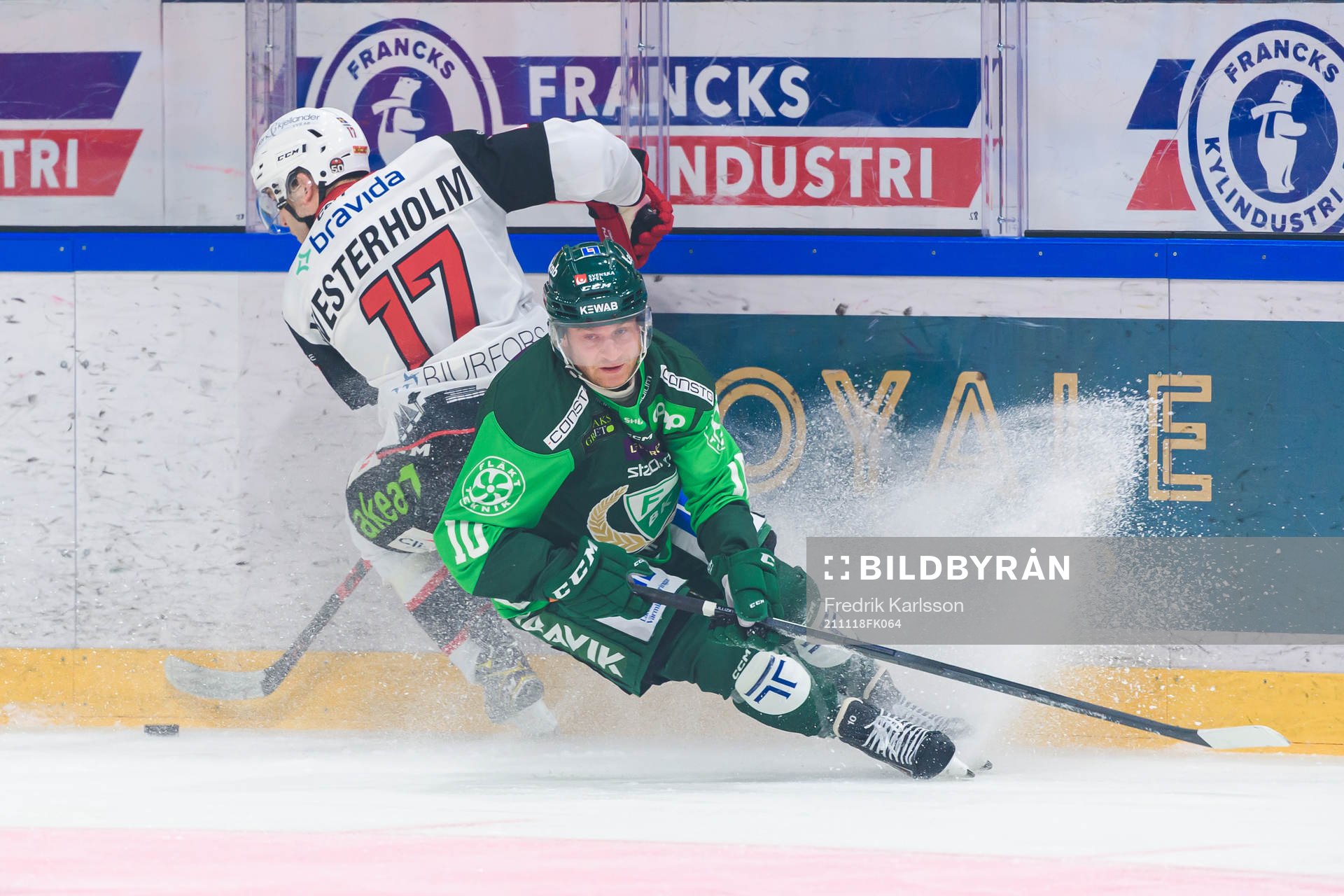 Malmö Redhawks Pathrik Westerholm och Färjestads Marcus