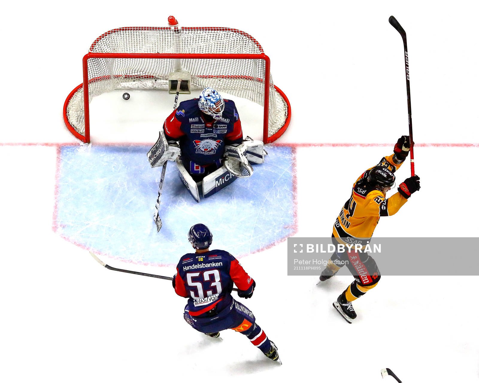 Mål 3-2 av Luleås Brendan Shinnimin förbi Linköpings