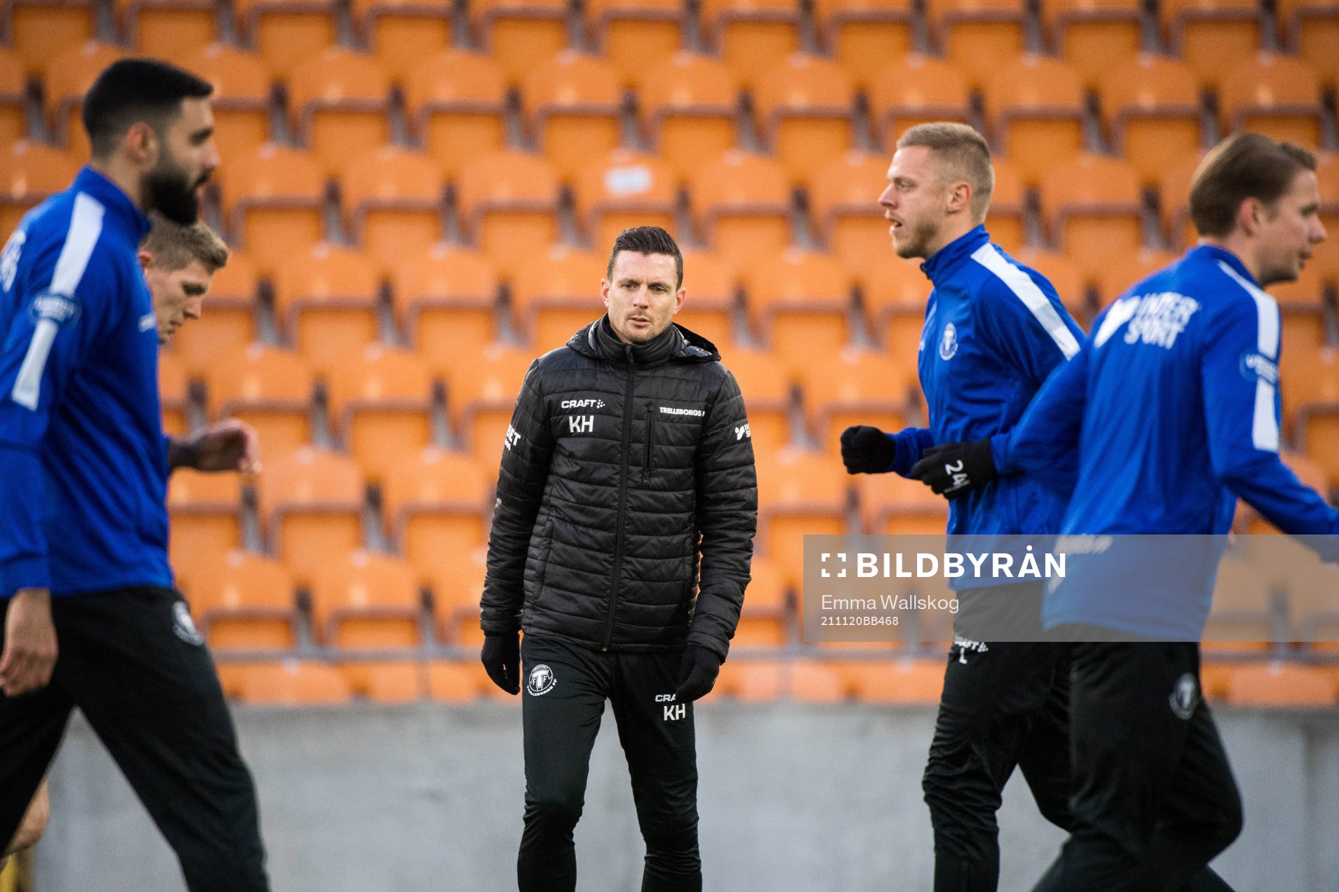 Trelleborgs tränare Kristian Haynes innan fotbollsmatchen