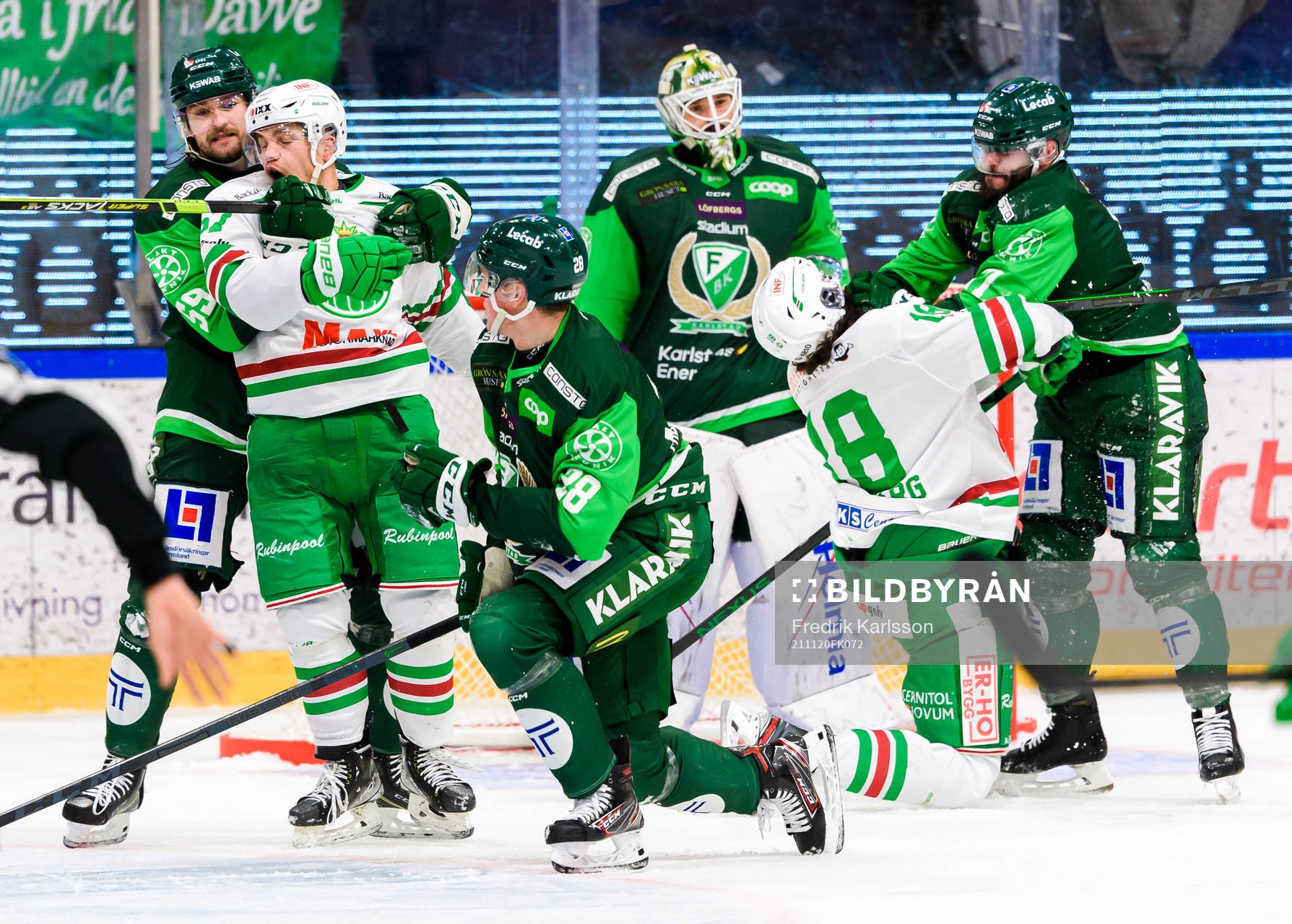 Färjestads Linus Johansson, Rögles Leon Bristedt,