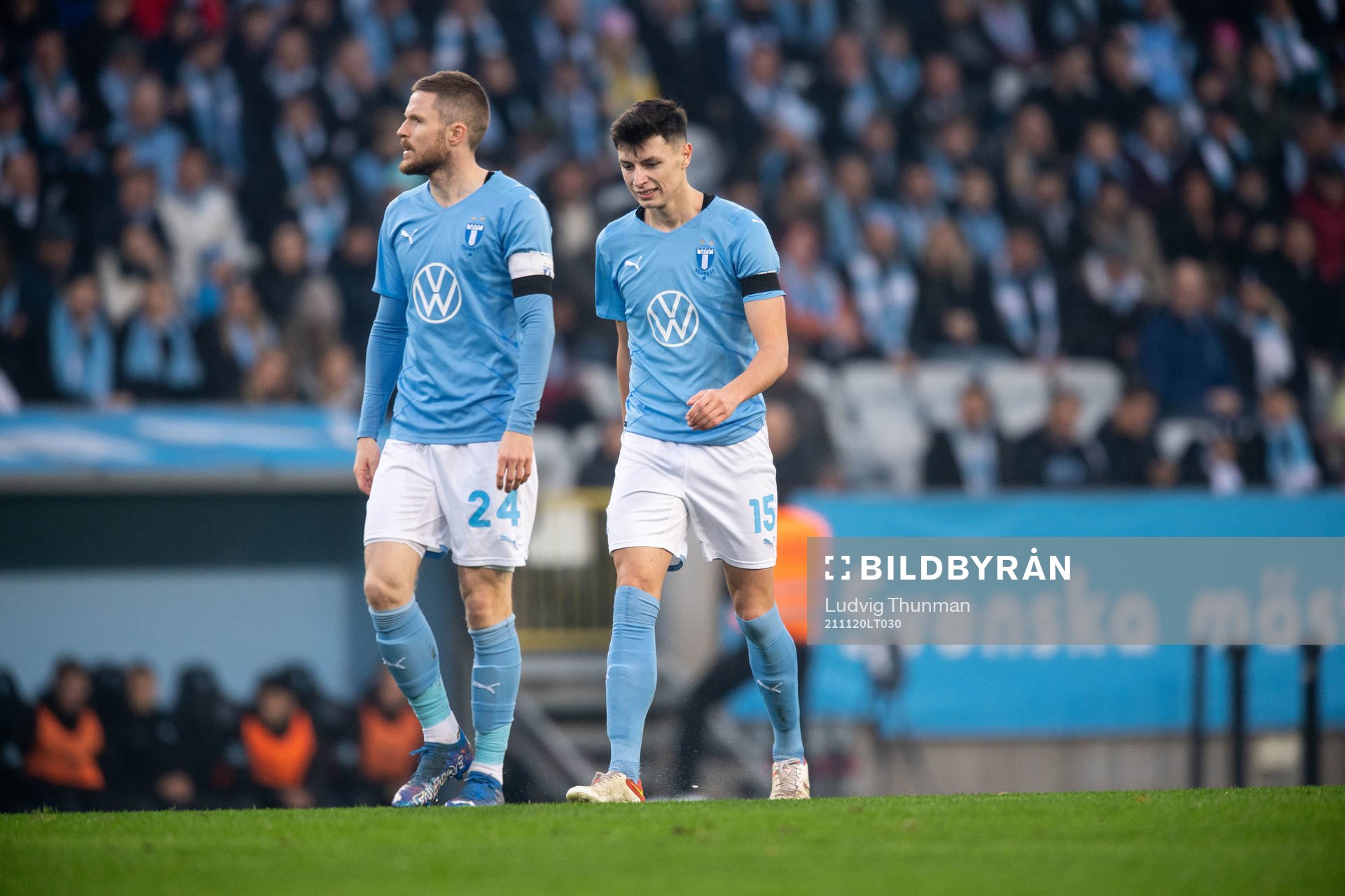 Malmö FFs Lasse Nielsen och Anel Ahmedhodzic deppar