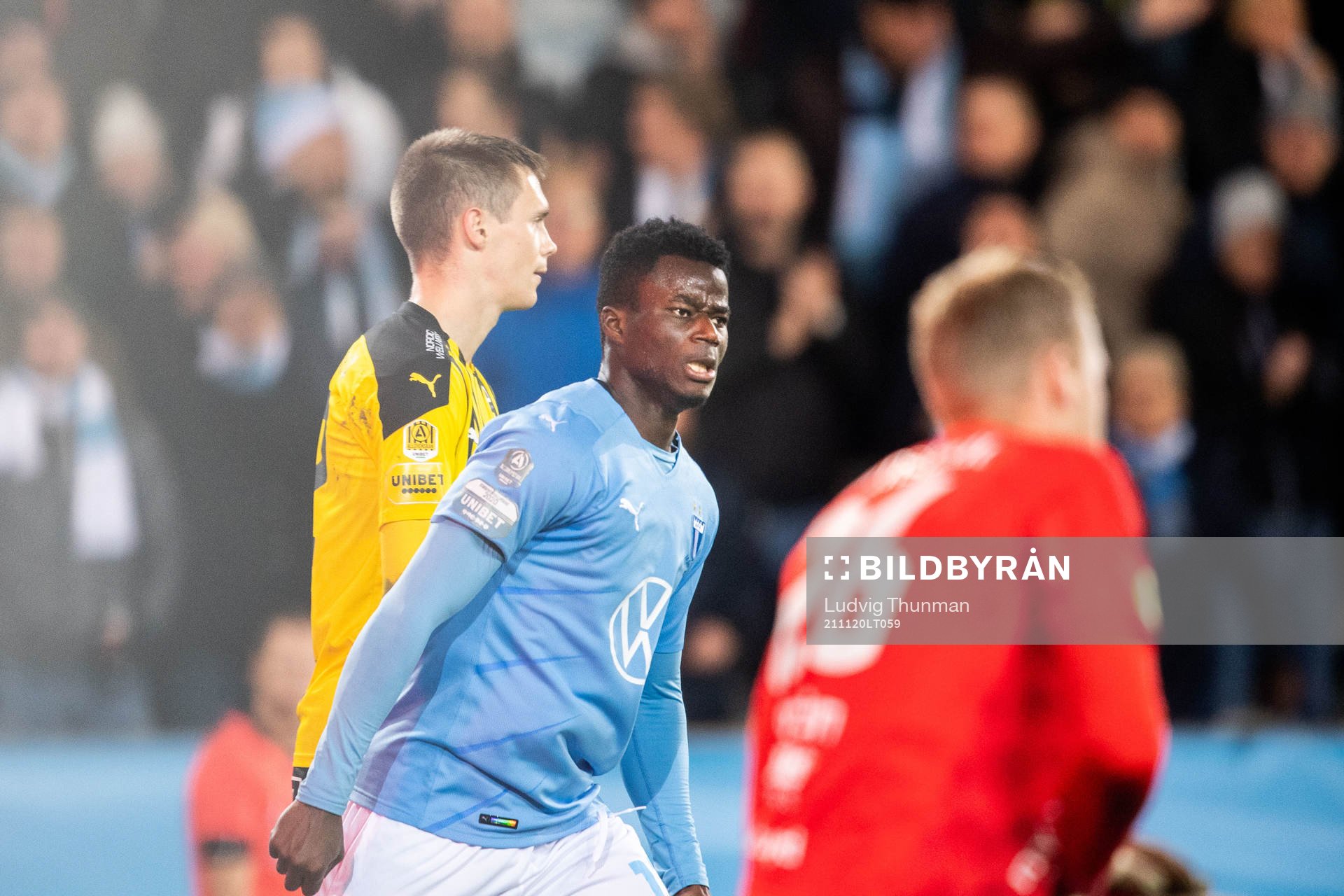 Malmö FFs Malik Abubakari jublar