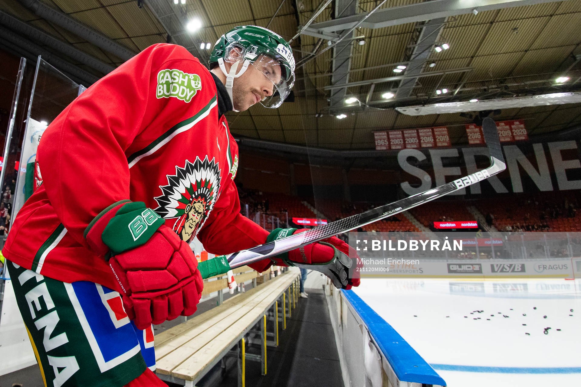 Frölundas Anders Grönlund innan ishockeymatchen i SHL