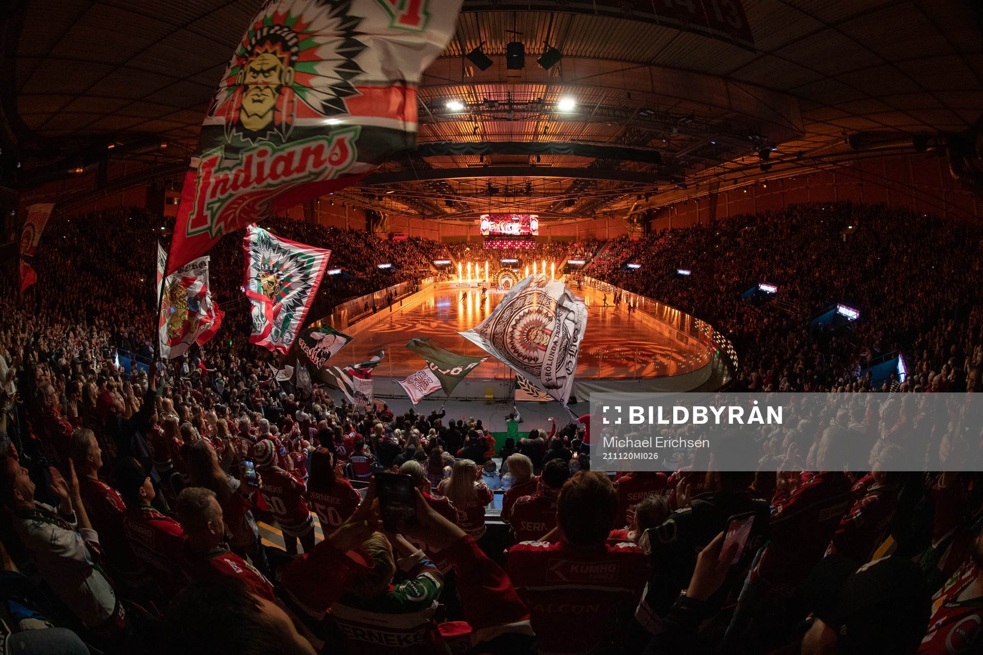 Frölundas intro innan ishockeymatchen i SHL mellan