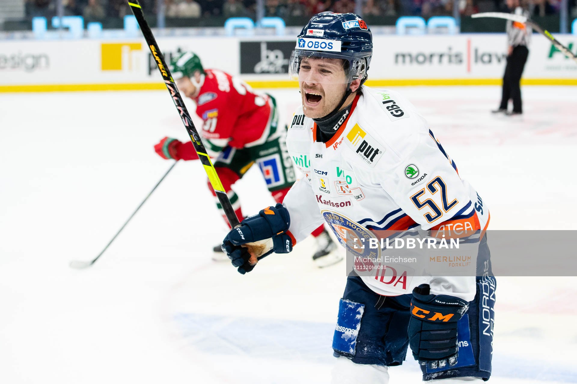 Växjös Arvid Lundberg grimaserar