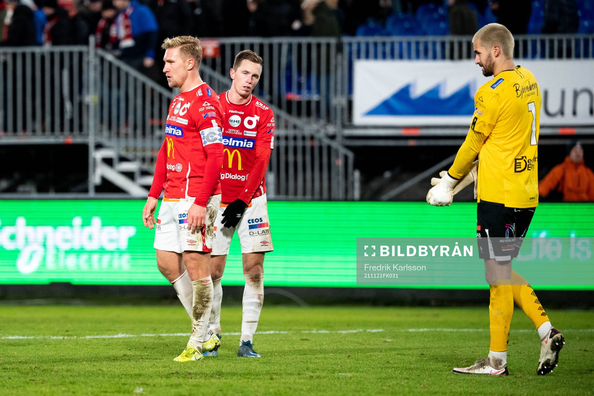 Degerfors Oliver Ekroth, Erik Lindell och målvakt Alfie