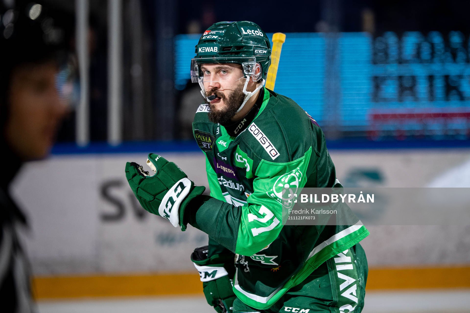 Färjestads Jesse Virtanen jublar