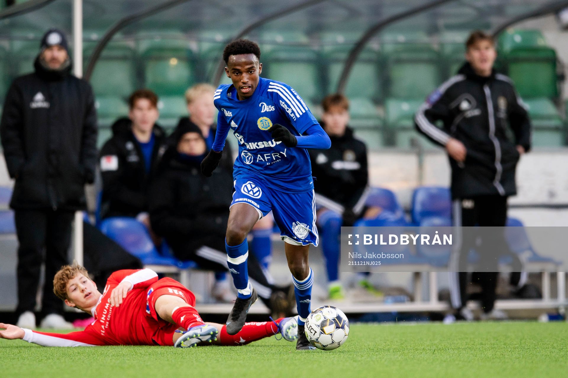 Sundsvalls Nuurdin Ali Mohudin under i SM-finalen i P16 mellan GIF Sundsvall och IFK Norrköping den 21 november 2021 i Sundsvall. 