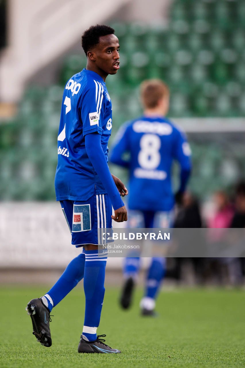 Sundsvalls Nuurdin Ali Mohudin under i SM-finalen i P16 mellan GIF Sundsvall och IFK Norrköping den 21 november 2021 i Sundsvall.